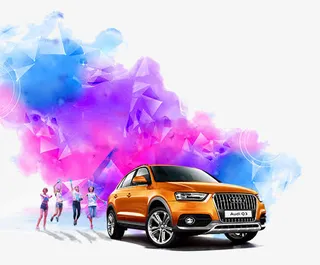 炫彩汽车广告背景元素