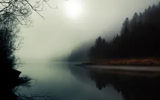 书香诗意水墨河边免抠