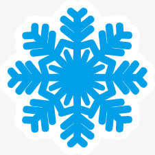 扁平风格创意合成蓝色的雪花免抠