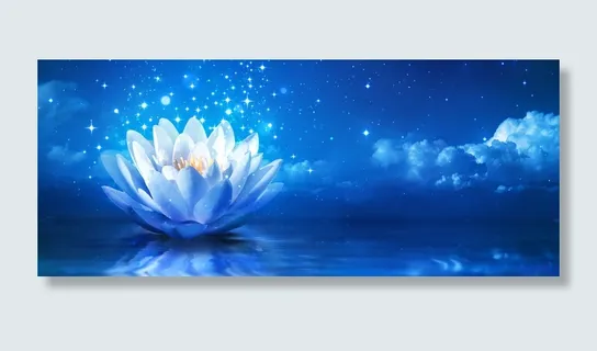 蓝色渐变花朵背景装饰高清