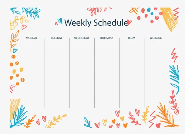 手绘涂鸦树枝计划表免抠