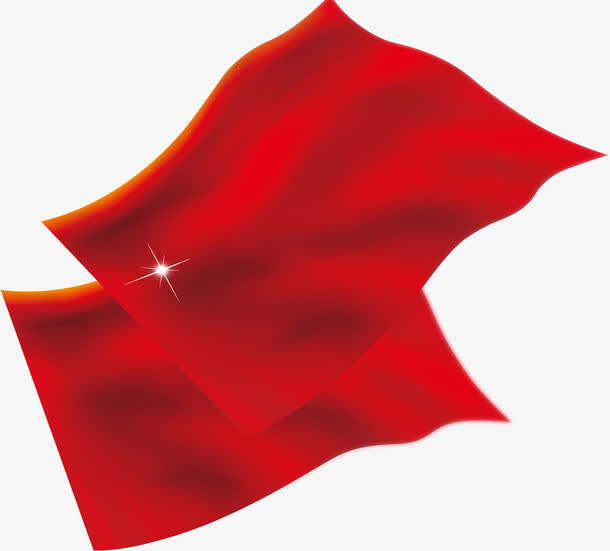 大红绸带免抠