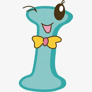 卡通可爱彩色字母I免抠