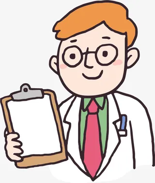 卡通医生观察病例人物免抠