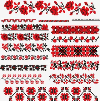 彩色底纹花边红色免抠