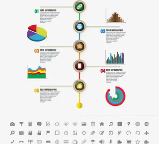 矢量PPT数据图免抠