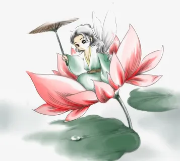 荷叶上的仙子免抠