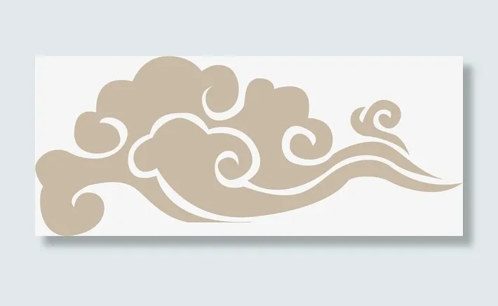 中国风云纹简笔免抠