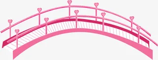 粉色可爱桥梁七夕免抠