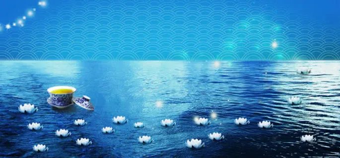 吉祥云蓝色背景免抠