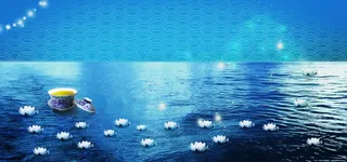 吉祥云蓝色背景免抠