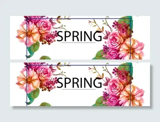 大气美丽花卉春天背景banner高清