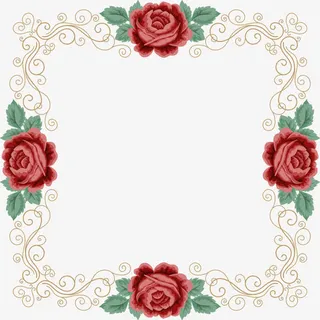 玫瑰花藤框架免抠
