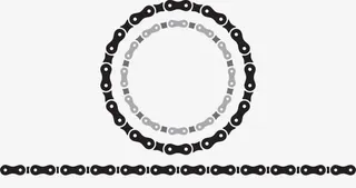 黑色手绘链条免抠