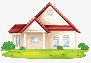 尖屋顶卡通房子免抠