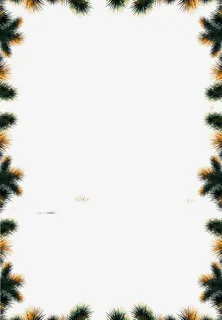 松树树叶边框圣诞节免抠