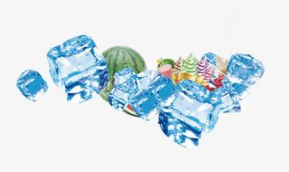 精美的冰块堆与水果雪糕免抠素材免抠