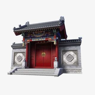 中国风大户人家大门免抠