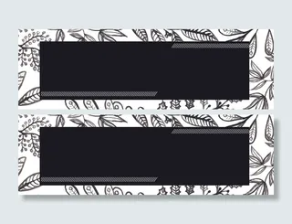 简约手绘黑白banner背景高清