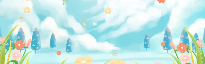 初夏文艺小清新上新banner背景高清