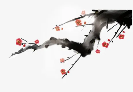 水墨梅花免抠