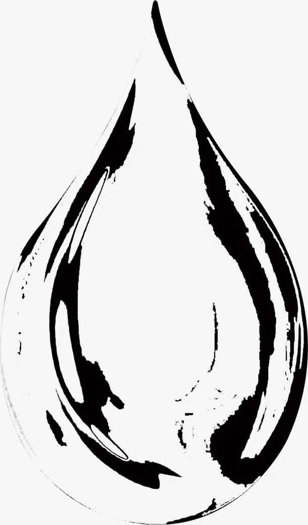 黑色墨水单个水滴免抠