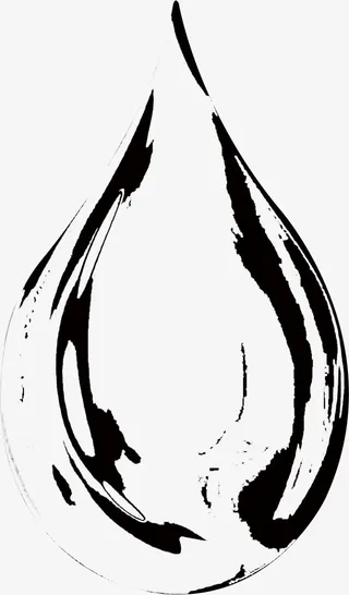 黑色墨水单个水滴免抠