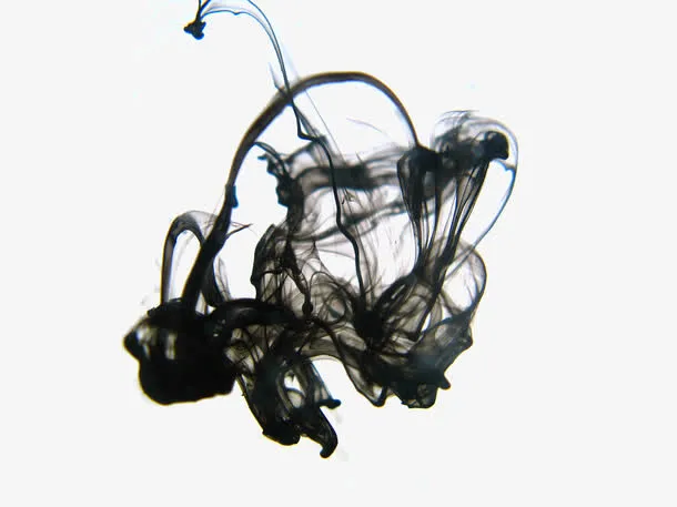 墨水在水中扩散免抠