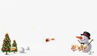 圣诞树雪人免抠