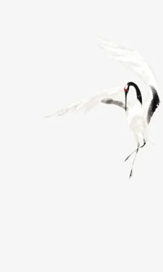 中国风 仙鹤 抠图 水墨免抠