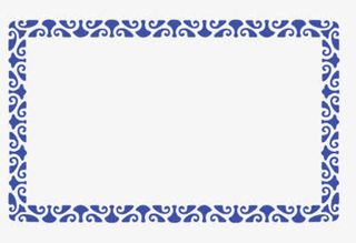 青花瓷蓝色条纹边框免抠