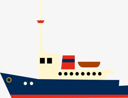 卡通交通工具轮船免抠