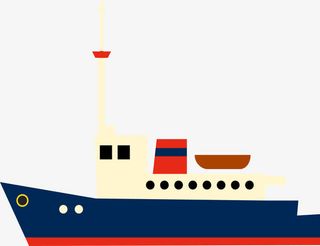 卡通交通工具轮船免抠