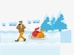 矢量图雪橇免抠