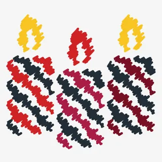 生日快乐蜡烛庆典圣诞节火光乱涂免抠