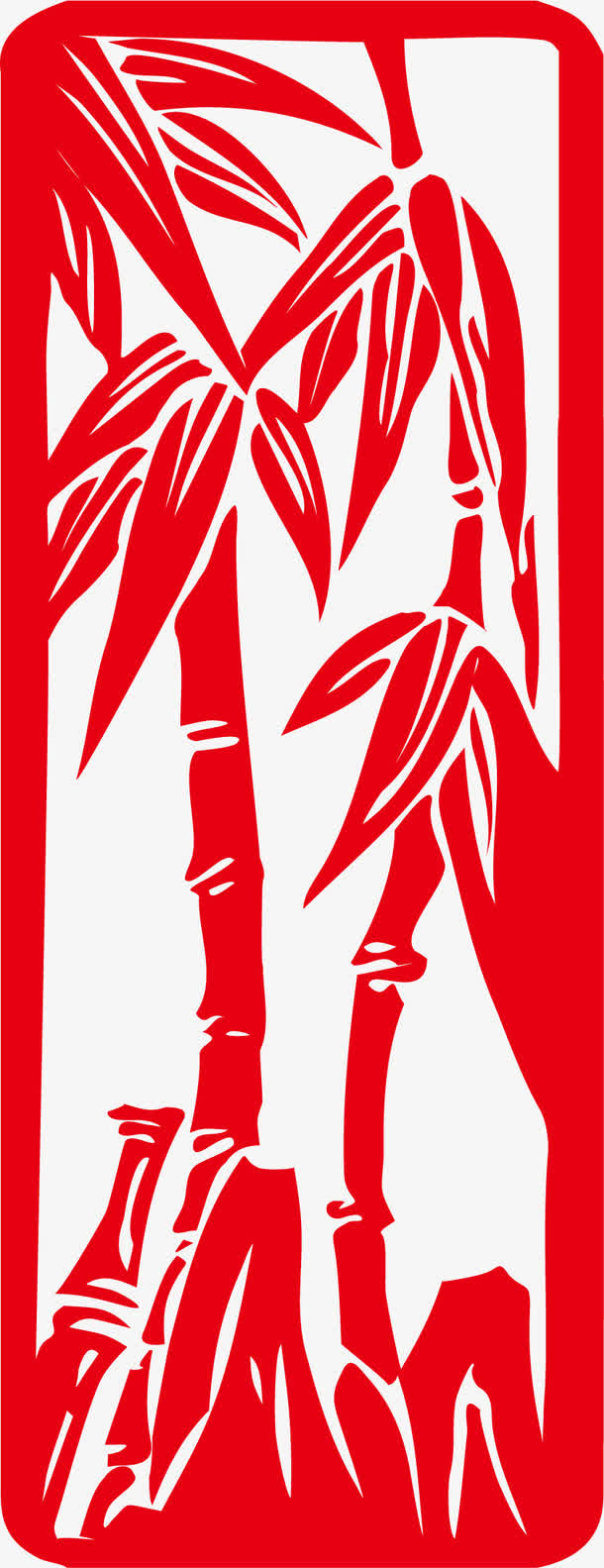 红色竹子免抠