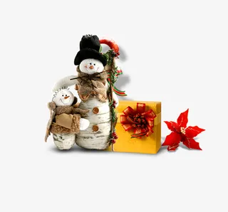 雪人礼物组合免抠