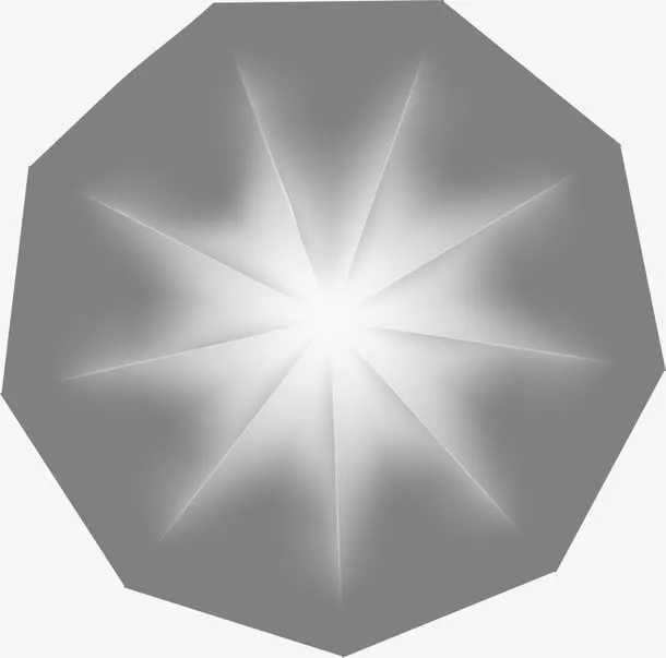 灰色几何光芒免抠