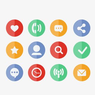 圆形社交媒体图标矢量图免抠图标元素