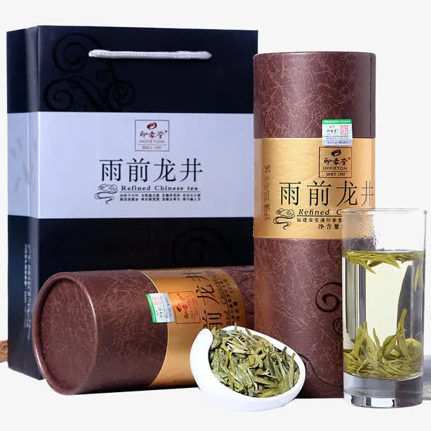 龙井茶包装雨前免抠