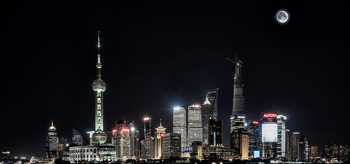 房地产城市夜景海报banner背景高清