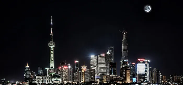房地产城市夜景海报banner背景高清