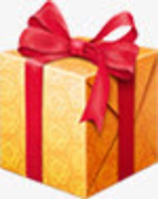 黄色印花礼盒七夕情人节免抠