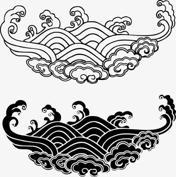 古典云水纹免抠