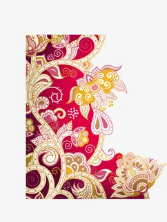 红色花朵边框免抠