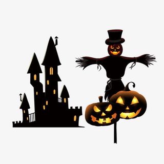 鬼屋南瓜稻草人免抠