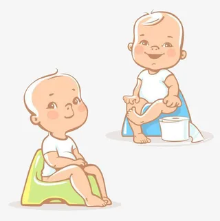 上厕所的婴儿免抠