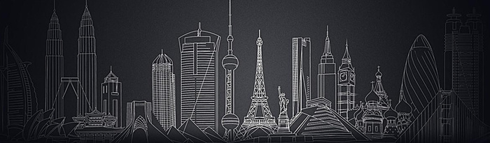 手绘 建筑 黑白高清
