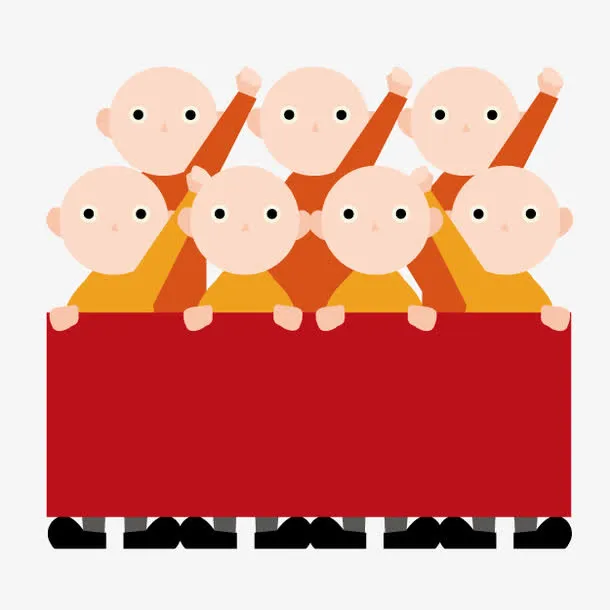 卡通团体表演免抠