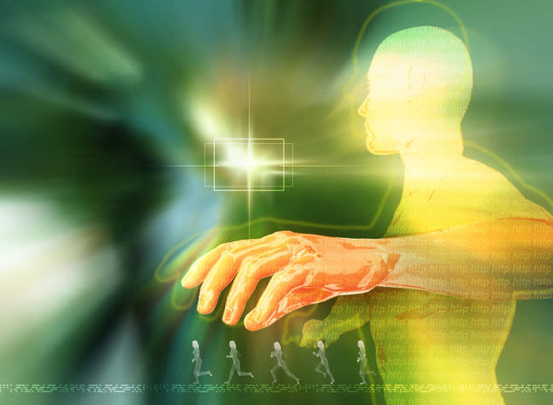 抽象奔跑的人科技背景高清